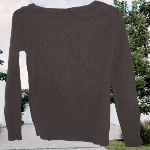 Loft Brown Cotton Crew Neck Chunky Knit Sweater Size‎ Extra Small - Picture 2 of 10